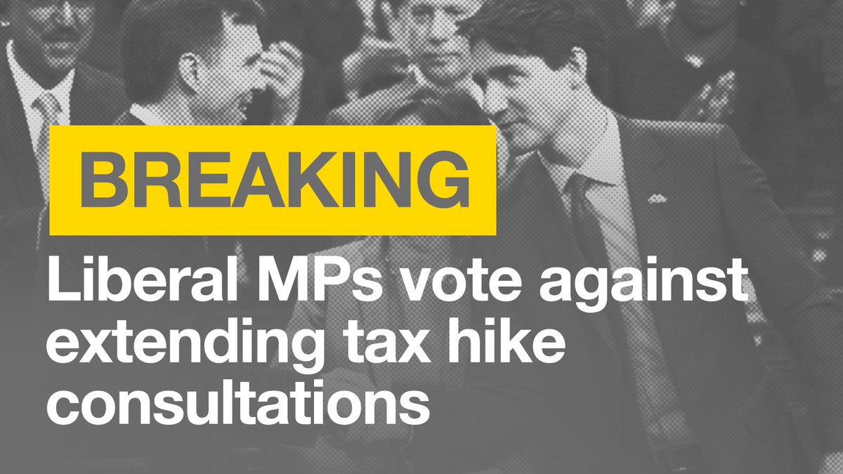 AndrewScheer's tweet photo. Liberal MPs just voted down our simple @CPC_HQ motion to extend consultations on Trudeau's tax hikes. We're fighting to #SaveLocalBusiness! https://t.co/LRebNCgBrk