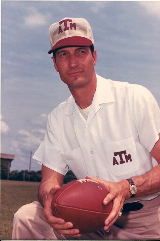 AggieFootball's tweet photo. First coat of paint is on, as Kyle Field honors the great Gene Stallings and his ‘67 SWC Champions--who are reuniting this weekend #12thman https://t.co/EHVvC2RJI4