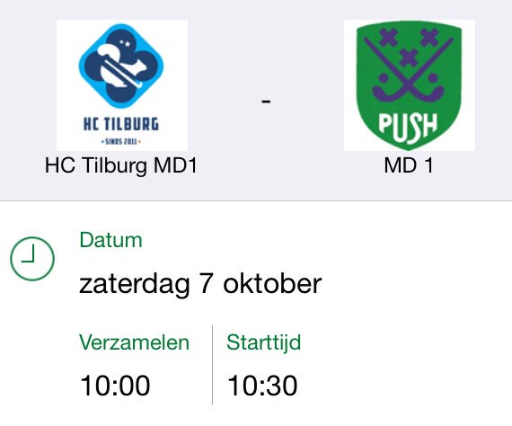 PushMd1's tweet image. Zaterdag speelt MD1 uit tegen HC Tilburg MD1 om 10.30 uur op veld 4.
Hoezo spannend 😉