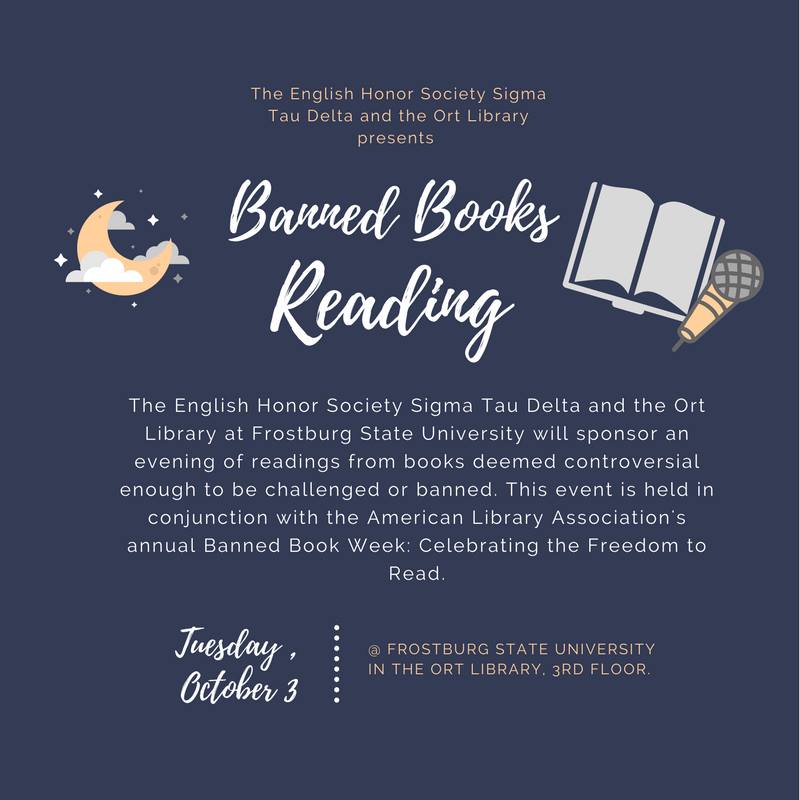 EnglishFSU's tweet image. Banned books reading is only 30 minutes away! Join us in Ort Library
