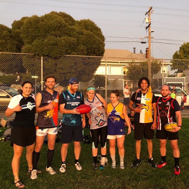 Showing off our new training jumpers from friends back in #Australia #usaflnationals2017 #afl