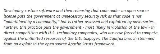 OpenSourceOrg's tweet image. &quot;@Oracle&apos;s submission on IT modernization&quot; to the #WhiteHosue (itmodernization.cio.gov) includes, attached...
#opensource #OSS #FOSS #FLOSS