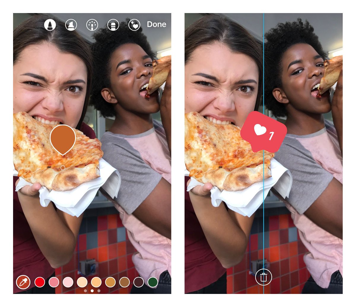 instagram's tweet photo. There are two new creative tools for Instagram Stories: a color picker for text and brushes and an alignment tool for text and stickers. https://t.co/d5rGKRQY23