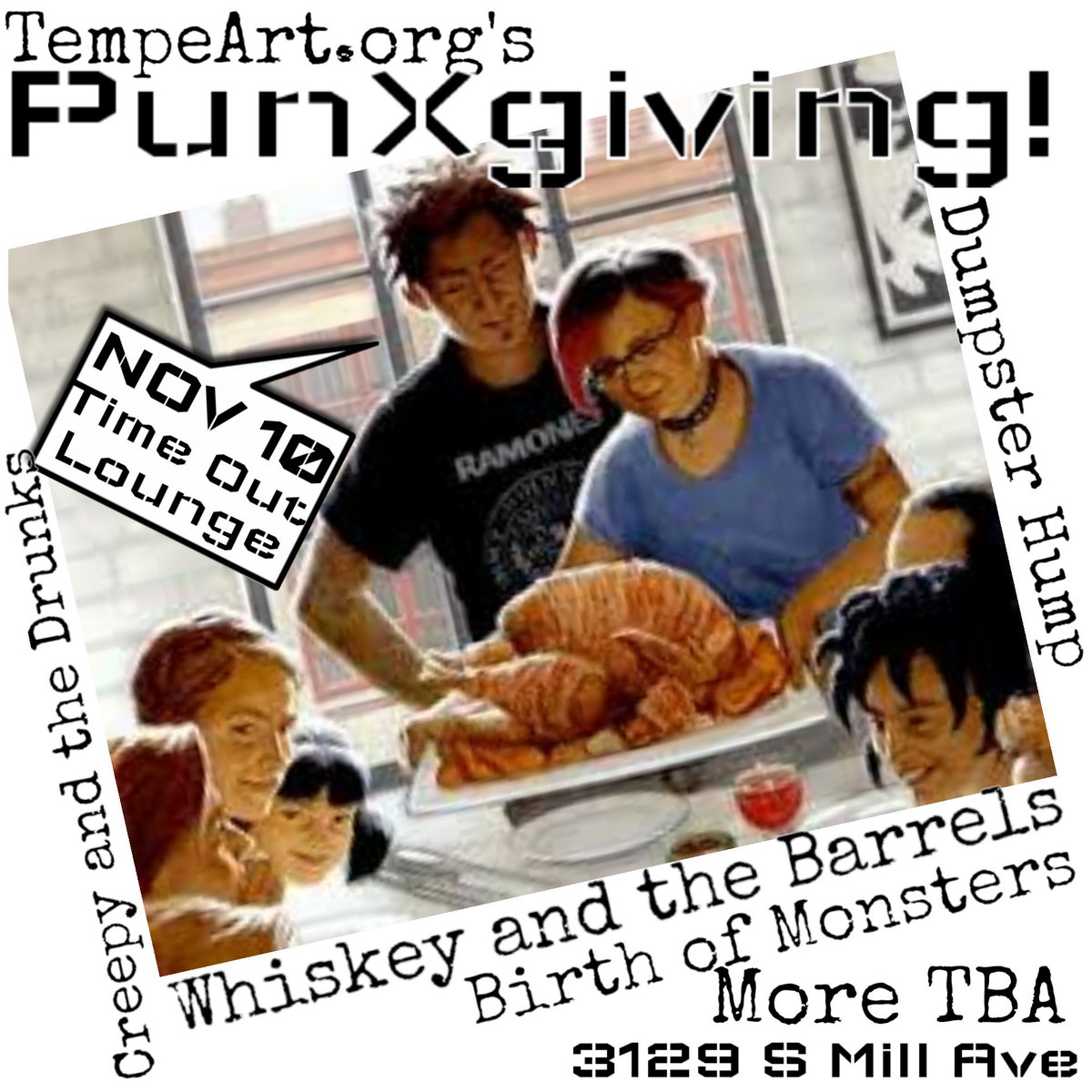 azmusicorg's tweet photo. #punxgiving #punk #liveMusic #liveShow #Tempe #Azmusic #punkrock #azpunk https://t.co/VBndTc8jT7