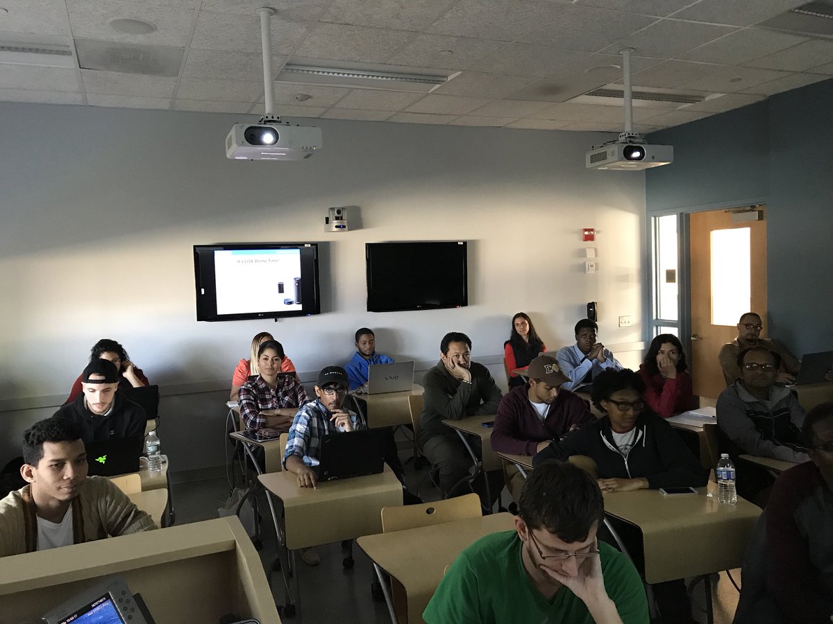 NS_Lehman's tweet photo. Thanks for coming out to our #MLHLocalHost Hacking with Amazon Alexa event! Special thanks to @MLHacks! Couldn't have done this without you! https://t.co/iAVZMnNool