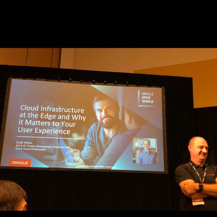 OracleIaaS's tweet photo. On now! Moscone West 3004 #cloud infrastructure at the edge and how it impacts your #UX #CON7225 #OOW17 https://t.co/KBWJMSUZUn