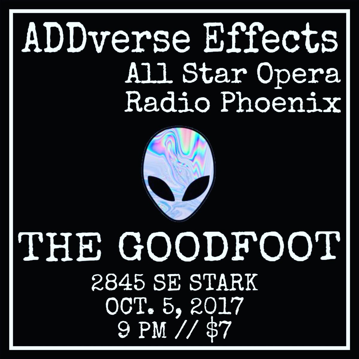 ADDverse Effects (@addverseeffects) on Twitter photo THIS Thursday night <a href="/goodfootlounge/">The Goodfoot</a> with <a href="/AllStarOpera/">Who is All Star Opera?</a> & Radio Phoenix!!! Owwweeeeee THIS Thursday night <a href="/goodfootlounge/">The Goodfoot</a> with <a href="/AllStarOpera/">Who is All Star Opera?</a> & Radio Phoenix!!! Owwweeeeee