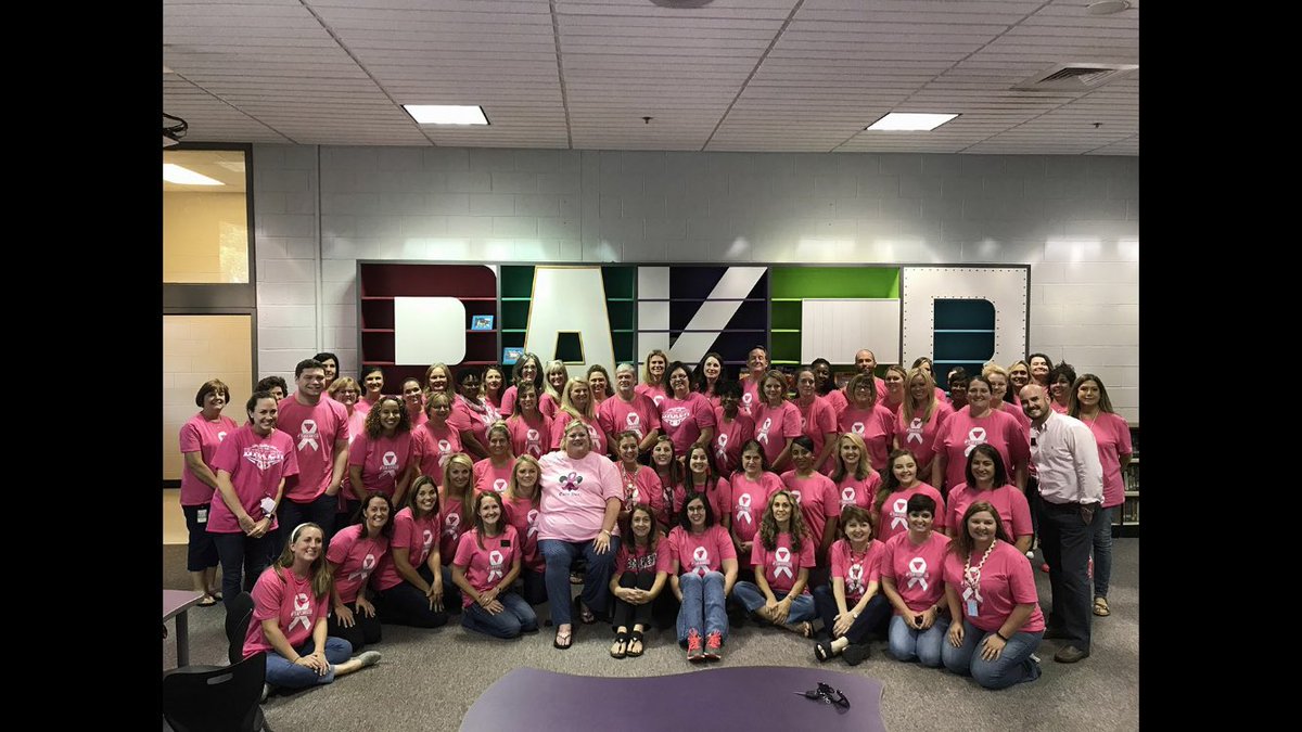 LoveWagSpeech's tweet photo. Thankful to be able to be a part of supporting another teacher. #TeamSchweizer #bakerbears #journeytoawe #curedat #PinkOut https://t.co/piio9Qjnv7