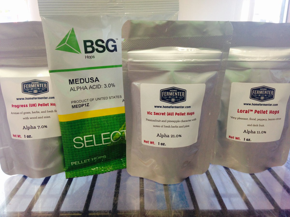 We now carry Medusa, Vic Secret, Progress, and Loral pellet #hops.  #homebrew #beer homefermenter.com/search/Pellet/…