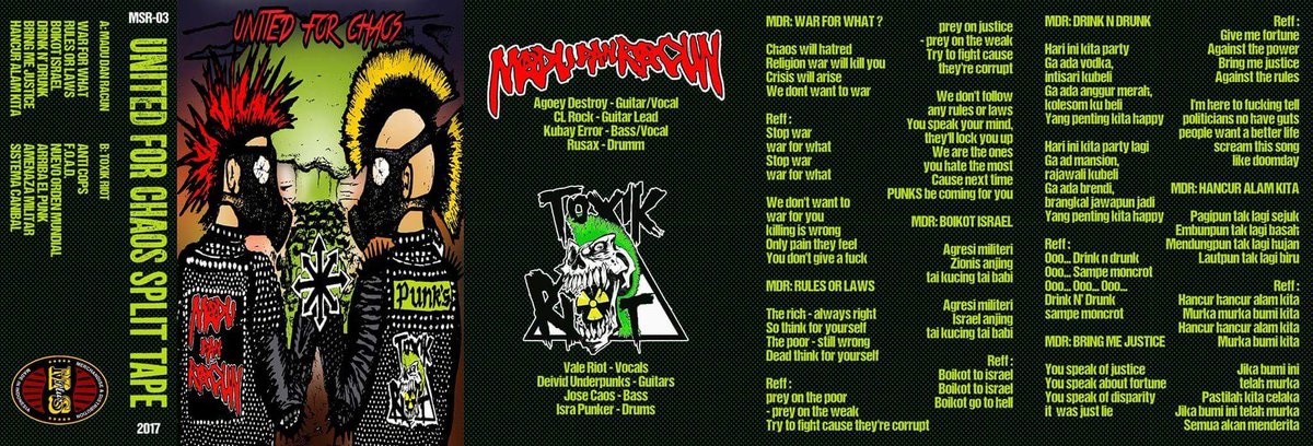 Segera beredar 2017 split band Madu dan Racun (indonesia) Toxik Riot (chile)..only 100pcs tape..tunggu gebrakan slanjutnya😎