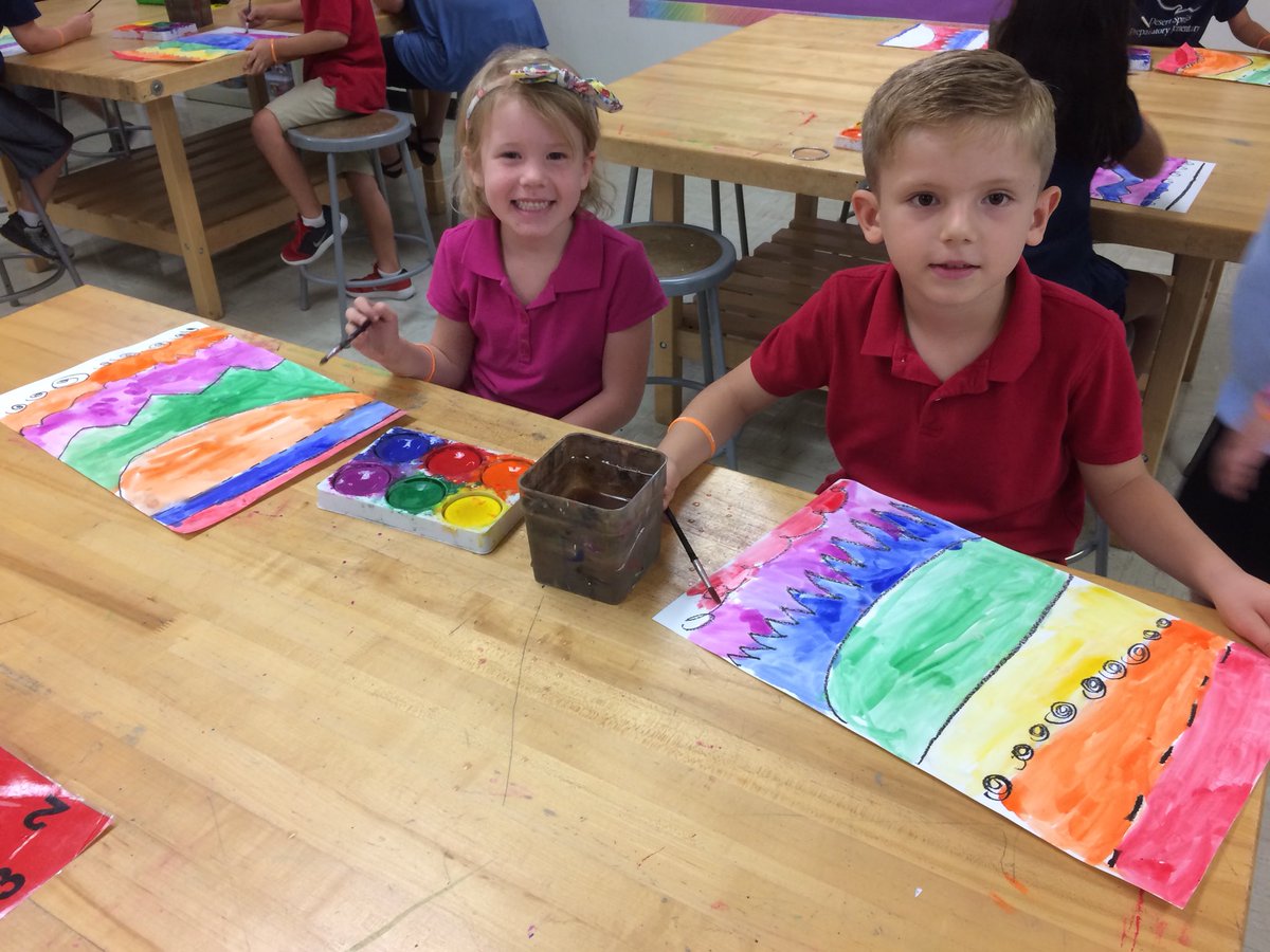 DSPREP's tweet photo. 1st Graders love Mrs. Chesney’s art class! 💜🎨
#EducateEmpowerExcel
#DSPES https://t.co/y6InCJ5mvN