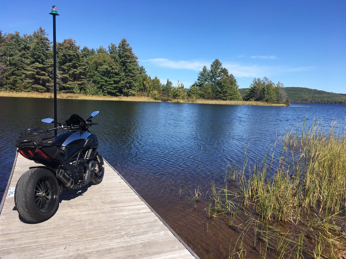 CanuckPS's tweet photo. When Mother Nature cooperates and you get a perfect fall day to ride! Why not go around @Algonquin_PP? #extendsummer https://t.co/nFUzme440l