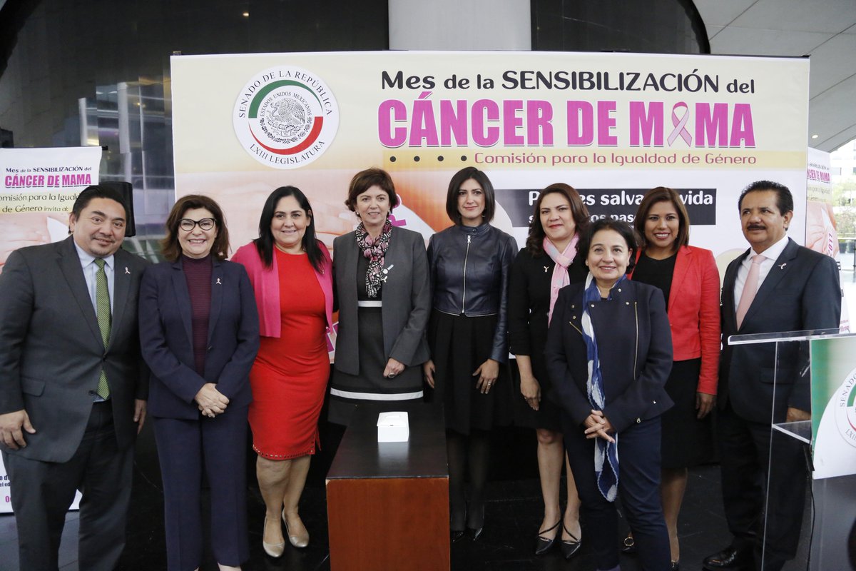 SenadoresdelPAN's tweet photo. Banderazo de salida del Sostentón 2017, convocado por la Comisión @igualdadsenado en el marco del mes de sensibilización del #CáncerDeMama https://t.co/kkLlG9260T