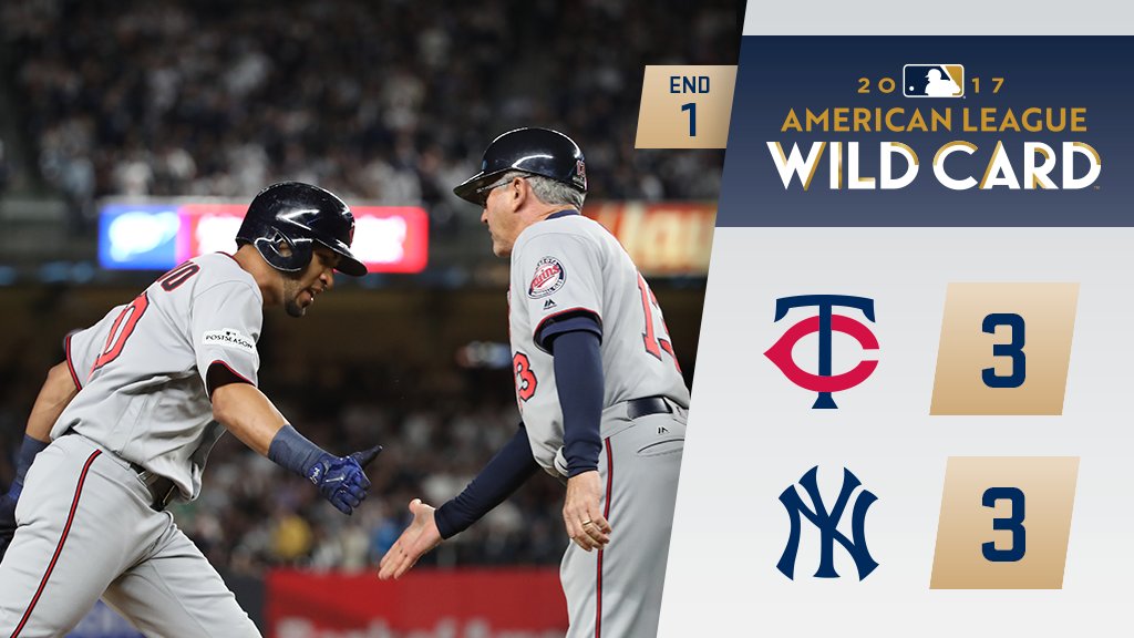 Twins's tweet photo. That was just the 1st inning. 

#WereGonna https://t.co/wc52WUwwZd