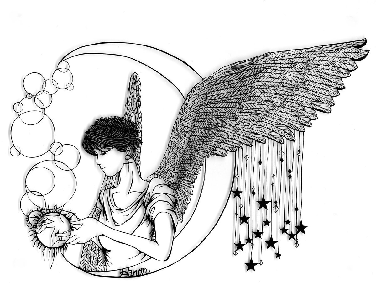 Hanon はのん 切り絵ヒーラー 10 16 濃黒切り絵展 10 30 Zenya Art 天使の日 だそうで 過去作の 天使たちを ლ 切り絵 天使切り絵