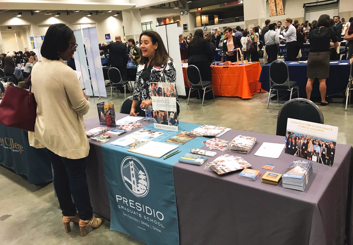 PresidioGrad's tweet photo. Neha & Danielle representing PGS at the @Idealist Fair in D.C. yesterday! #IdealistFair #sustainability #BecometheSolution #climate #energy https://t.co/tiyXG1oQit