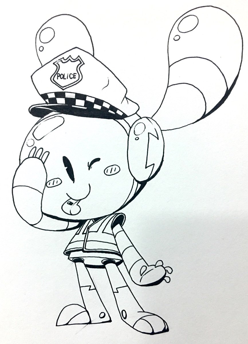 Officer Splebs reporting for #inktober duty!! #inktober2017