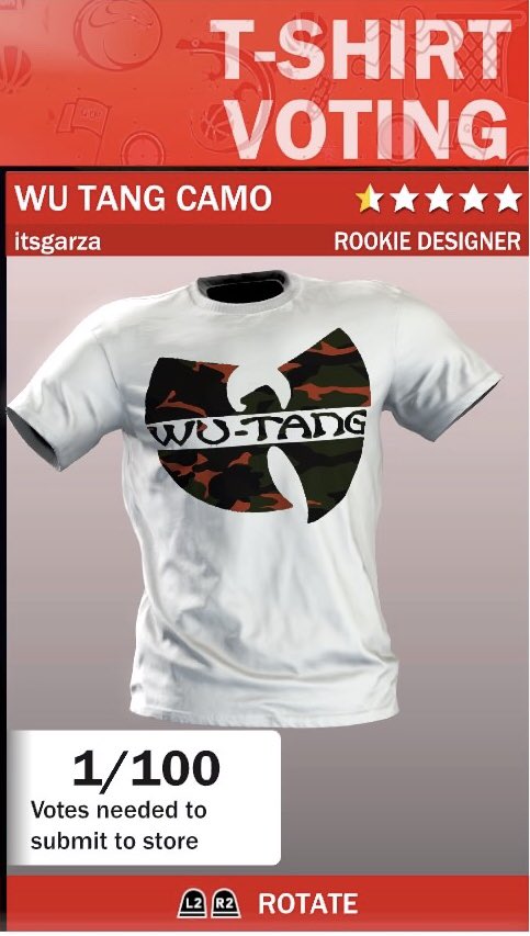 RoadTo100Votes's tweet photo. For all the WU-TANG fans! If you like it, go vote for it. 
PSN: itsgarza 

#2K18 #nba2k18 #2KCommunity #NBA2K #2KShirts #2k18playground https://t.co/X9cQSWlwEJ