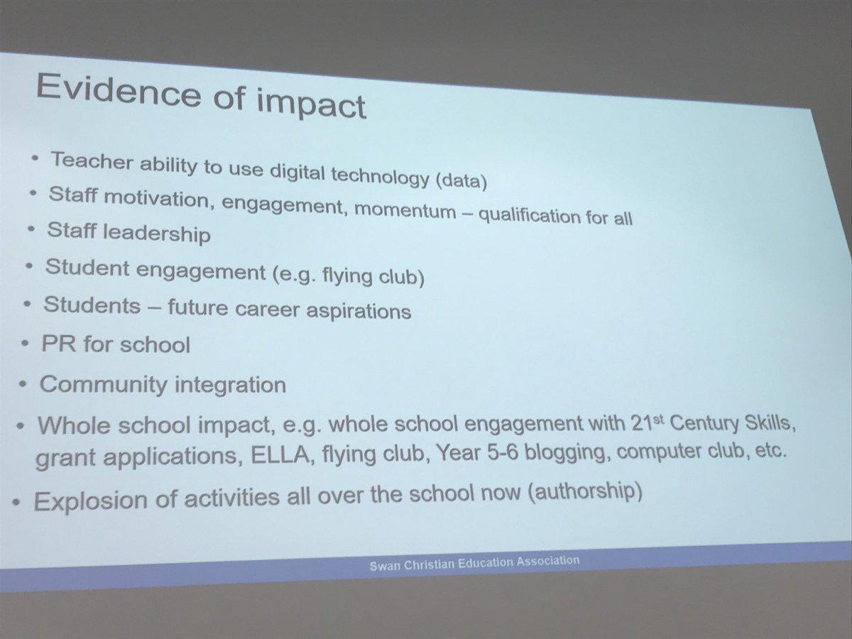 rachaellehr's tweet photo. What was the impact? 
Collective efficacy! Student &amp; teacher engagement &amp; motivation #ACELConf17 @MathildaJoubert https://t.co/vGu7a6BAbb