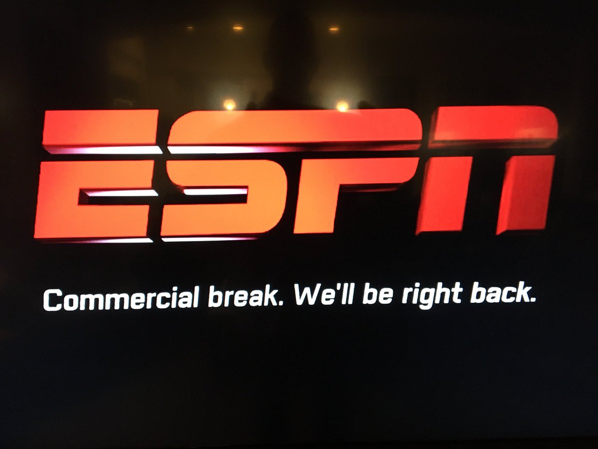Watching @ESPN on <a href="/hulu/">Hulu</a> this happens roughly 50% of the time. Which, of course, means it’s not ‘commercial’ at all.