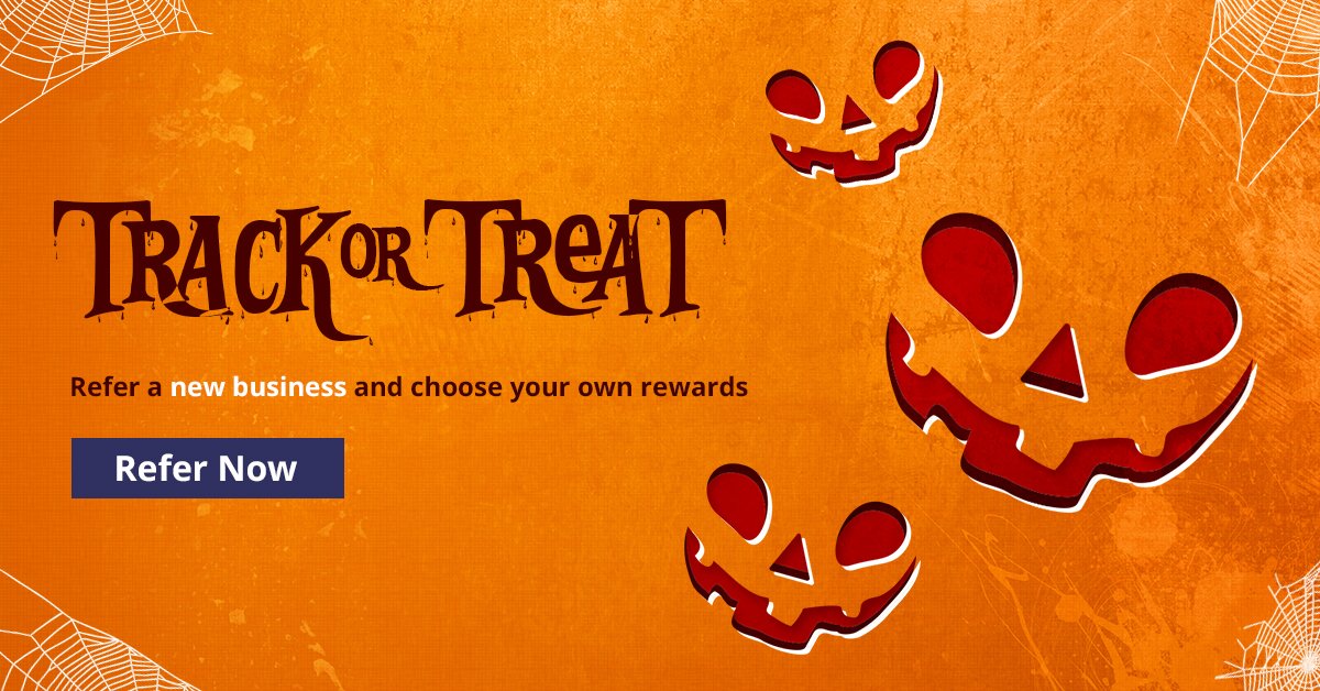 RAMTracking's tweet photo. Track or Treat Introduce us to a new business and get a treat on us! Refer here: https://t.co/mpGUXD1x1K #rewardingcustomers #happyhalloween https://t.co/2c54UJr6Hq