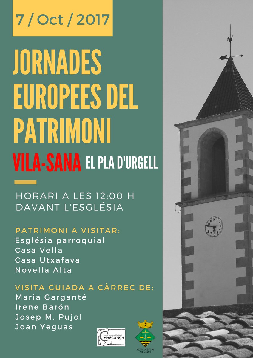 MascanPladUrgel's tweet photo. Dissabte 7 fem #JEP2017 a #Vilasana @vw_mollerussa @territoriscat @ACNponent @SEGREcom @LaManyanacat @mollerussatv https://t.co/0zbW6hKBM0 https://t.co/Wl0r0MH1hM