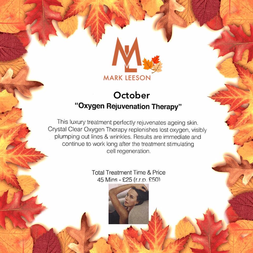 🍁 🍁 Our Amazing October tempting treat is the Oxygen Rejuvenation Therapy, book yours now on 01623 622283🍁🍁
#markleesonsalon #beauty