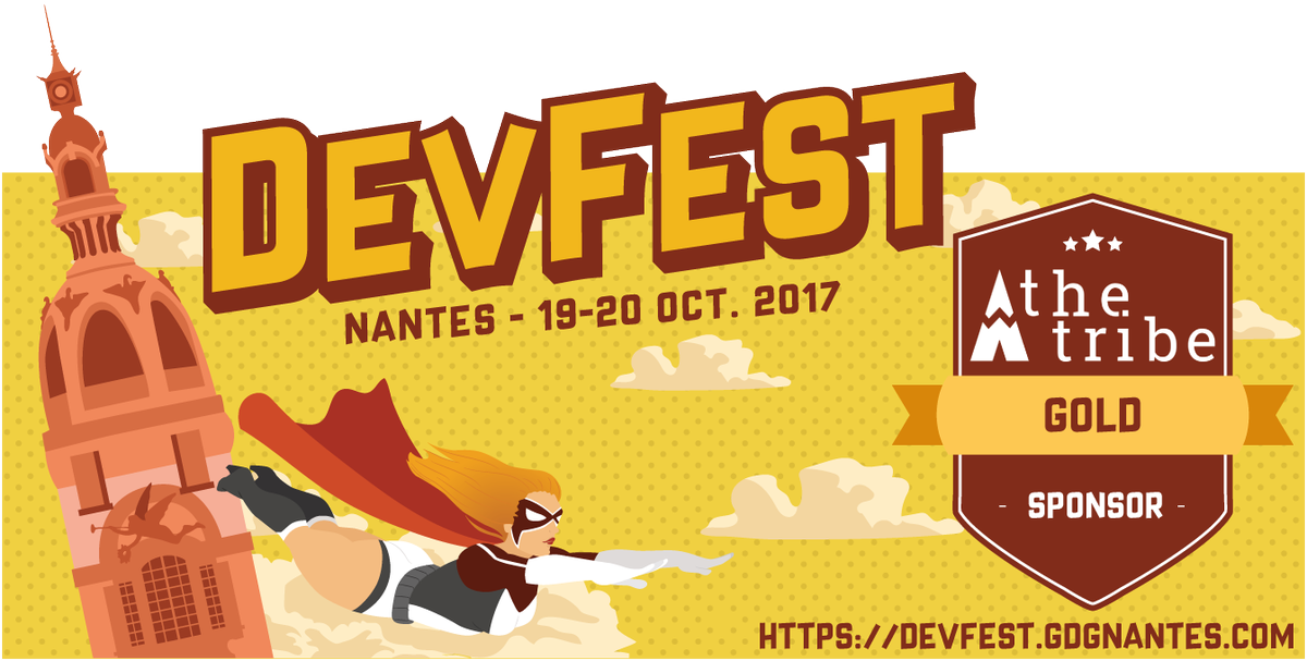 devfestnantes's tweet photo. Retrouvez la team de #superheros @thetribeio, sponsor Gold au #devfest2017 !  Ils vous attendent nombreux !  #goodies #devlovers #beacoder https://t.co/KFx6PuOH03