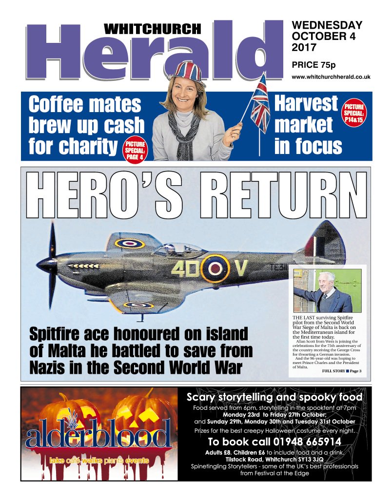 whit_herald's tweet photo. FRONT PAGE: Your latest Whitchurch Herald is out now, priced 75p. Don't miss your copy. #ShropLL https://t.co/eXAu8nlcqz