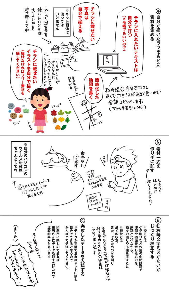 前に「無料(もしくは格安で)チラシ作って」と言う方に対しての絵を描いたんだけど、「お金は出せないけど手伝えることがあったら言って」と付け加えた方にはこのくらいしてもらえたら引き受けてもいいかなとちょっと思ったことです…💦 