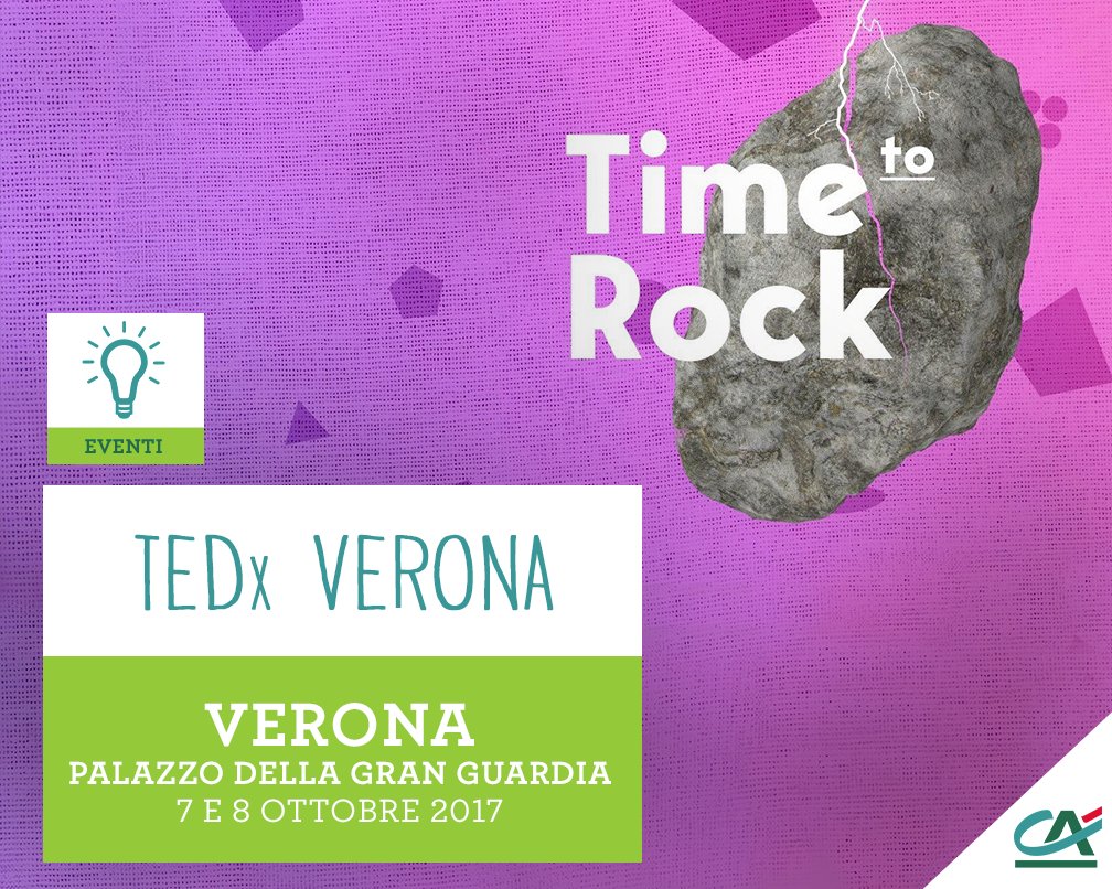 CA_Ita's tweet photo. #TimetoRock è il tema di @TEDxVerona: due giorni di #talks e laboratori, per la contaminazione delle idee: https://t.co/j8qalu88Qy https://t.co/JNvwbu6ZVC