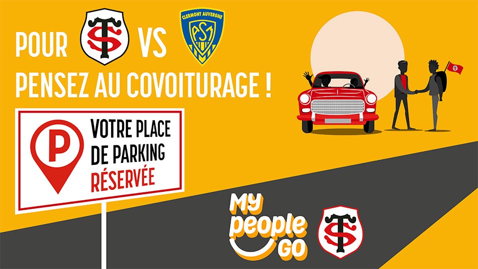 StadeToulousain's tweet photo. Pour #STASM, le 8/10 à 21h à Ernest Wallon, pensez covoiturage &amp; bénéficiez d'une place de parking réservée ! 😉 https://t.co/ThLc63RxiI https://t.co/4yK88laKya