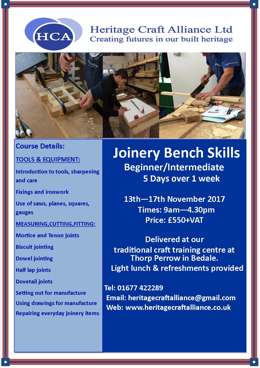 Taking bookings now for this 5 day course #wood #upskill #joinery #heritage