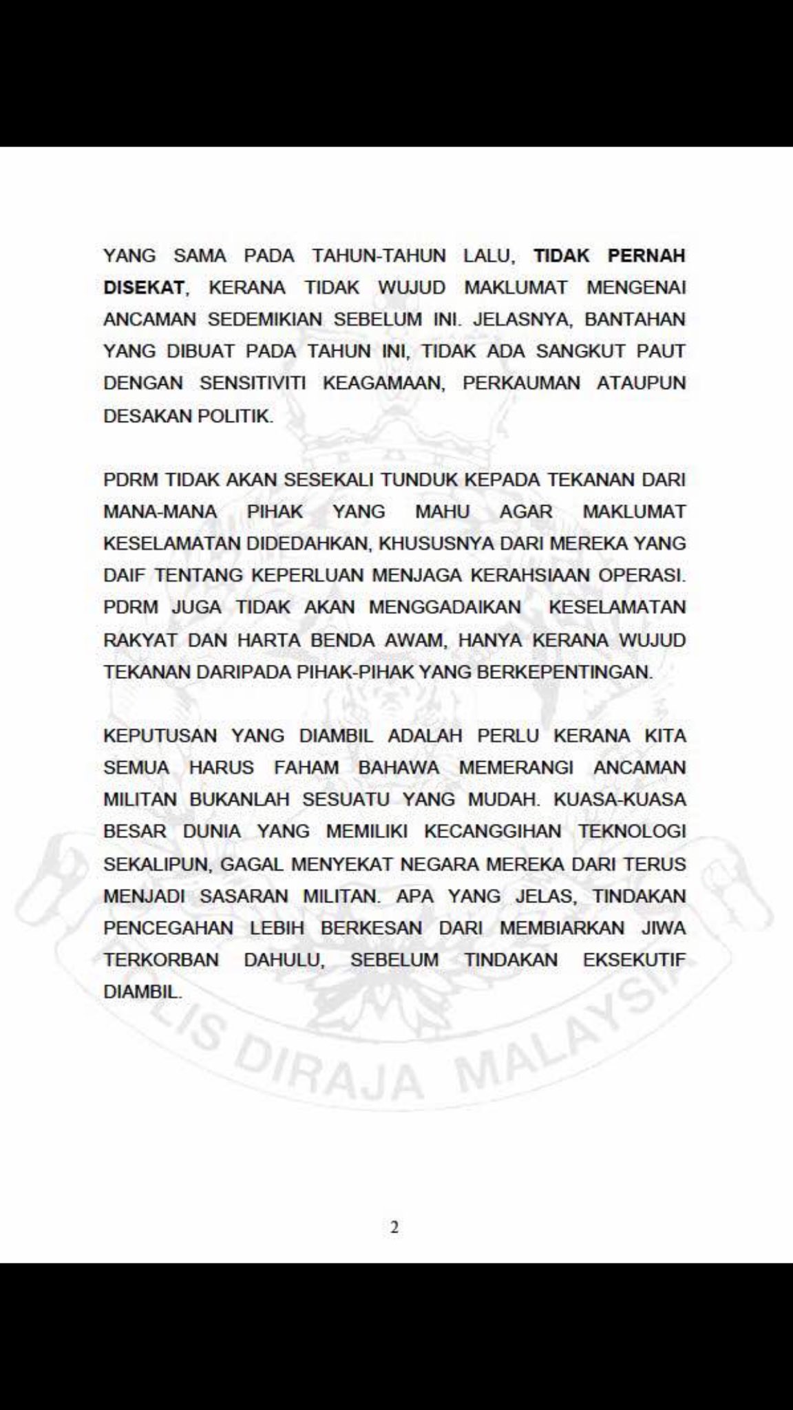Melissa Goh Pa Twitter The Terror Threat Is Real Igp Stood By Police Stance On Beer Fest There S No Political Pressure Neither Was It Driven By Race Or Religion Https T Co Mcbu0guqrm