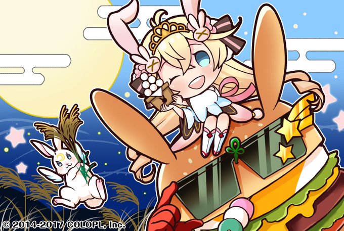白猫 ツキミとバーガーのお月見イラストがスマホ壁紙になって配布中 かわいい 白猫まとめmix