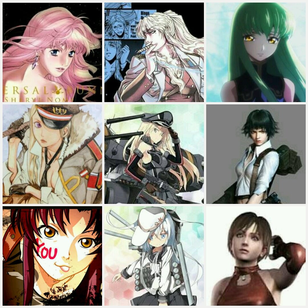 ハンナ 実力系軍服女子 マクロスf シェリル Black Lagoon バラライカ コードギアス C C ノラガミ 毘沙門天 艦これ ビスマルク Devil May Cry3 メアリ Bl レヴィ 艦これ ヴェールヌイ Biohazard レベッカ 推しを9人晒すと好みがわかる T Co