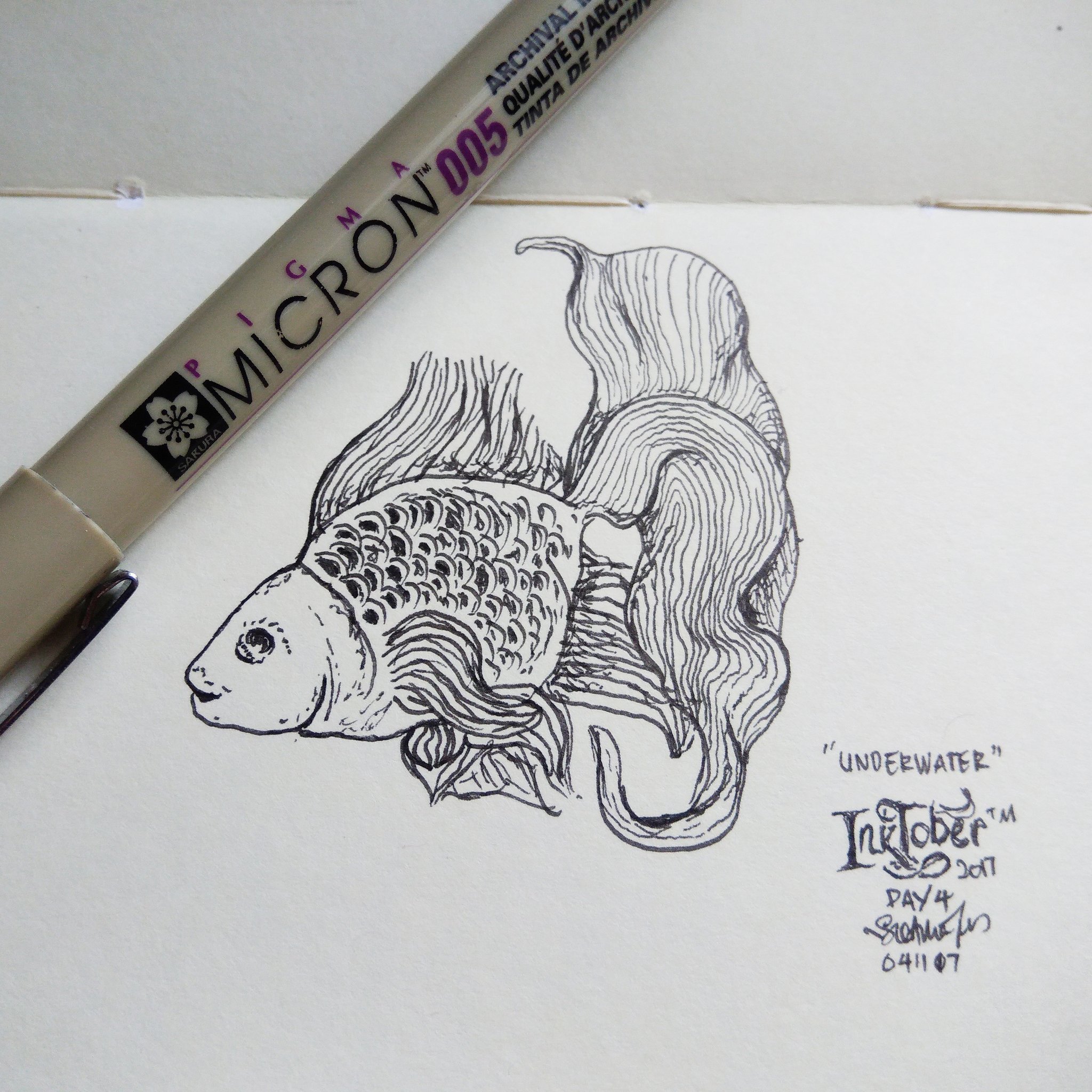 Sue Anna Joe On Twitter Inktober Day 4 Underwater Ikan Emas