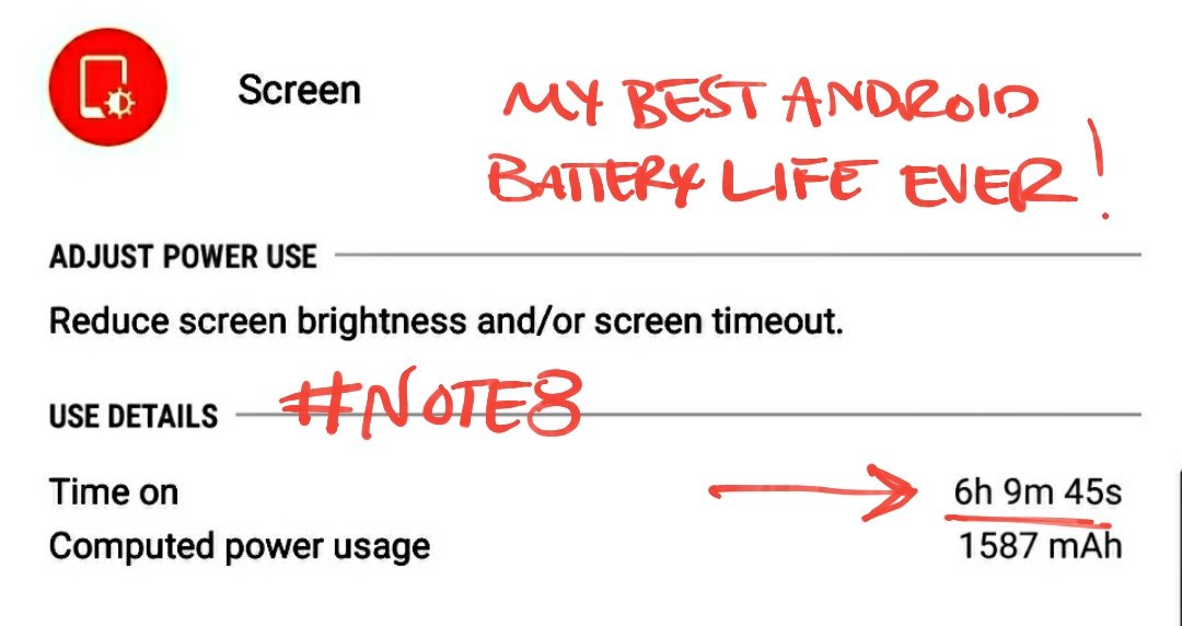 ColinTerry22's tweet image. I just got my best #screenontime ever. Shout out to excelent optimization by @Samsung - my #note8 continues to impress.