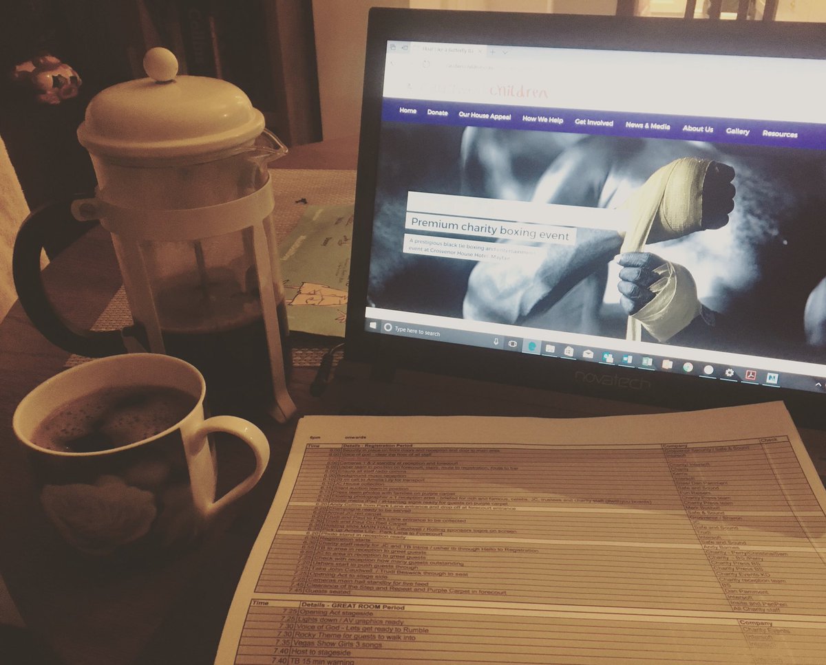 4am...coffee and Call Sheets. Definitely Ball week! @caudwellkids #floatlikeabutterflyball @EwingLaw1