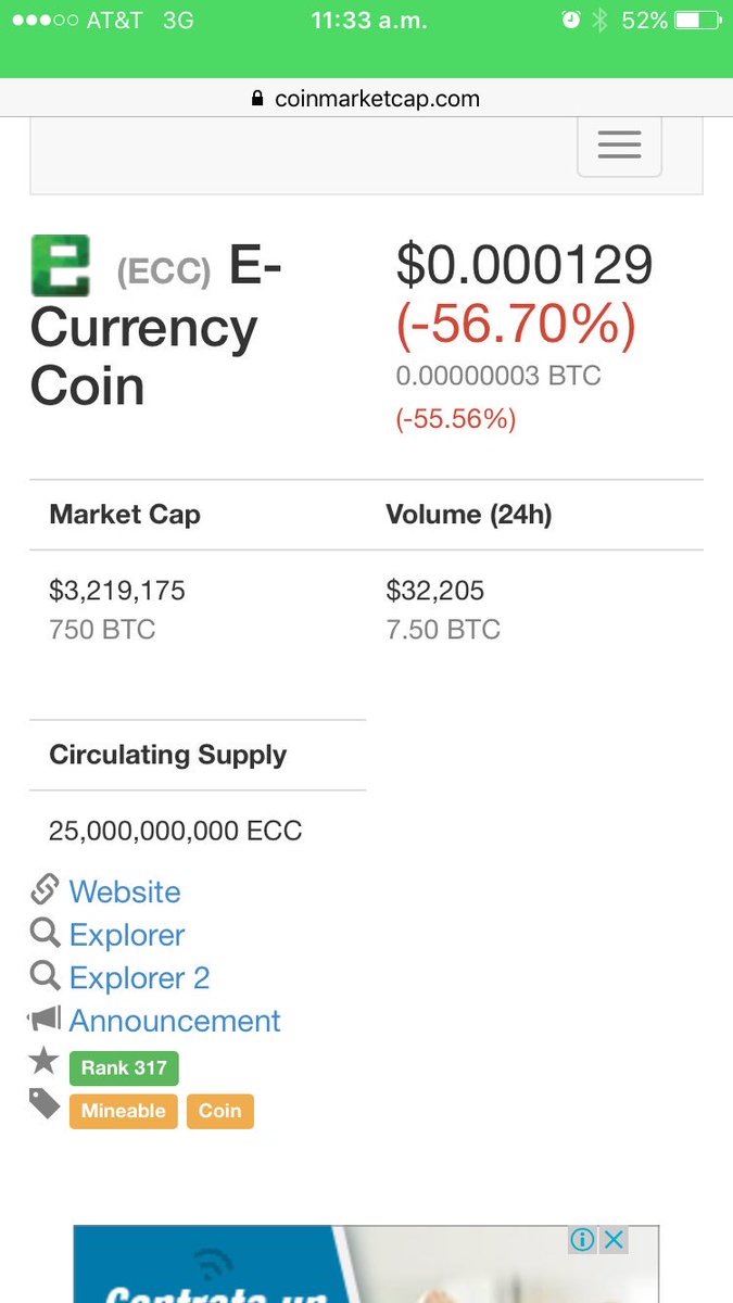 AustMex's tweet photo. @TheK1ng33k hola. Una pregunta sabes algo de ECC? Va a desaparecer? Ya está en 3 satoshis https://t.co/2tzX3ntk4w