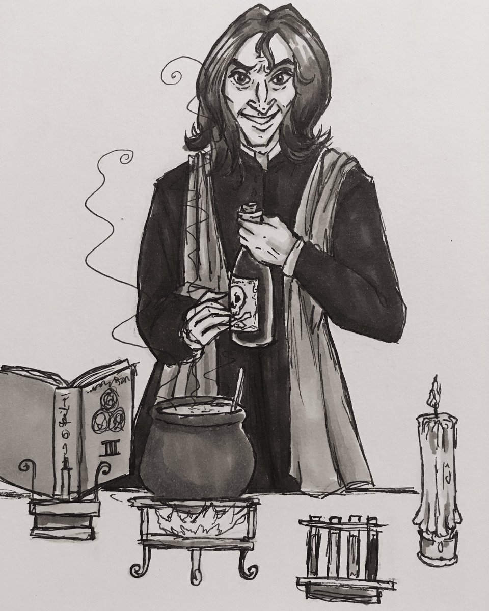 ARmeyering's tweet photo. Inktober Day 3 - Poison "AND EVEN....put a stopper......on DEATH." #inktober #inktober2017 #snape #severussnape #harrypotter https://t.co/9SHRO1Jgkp