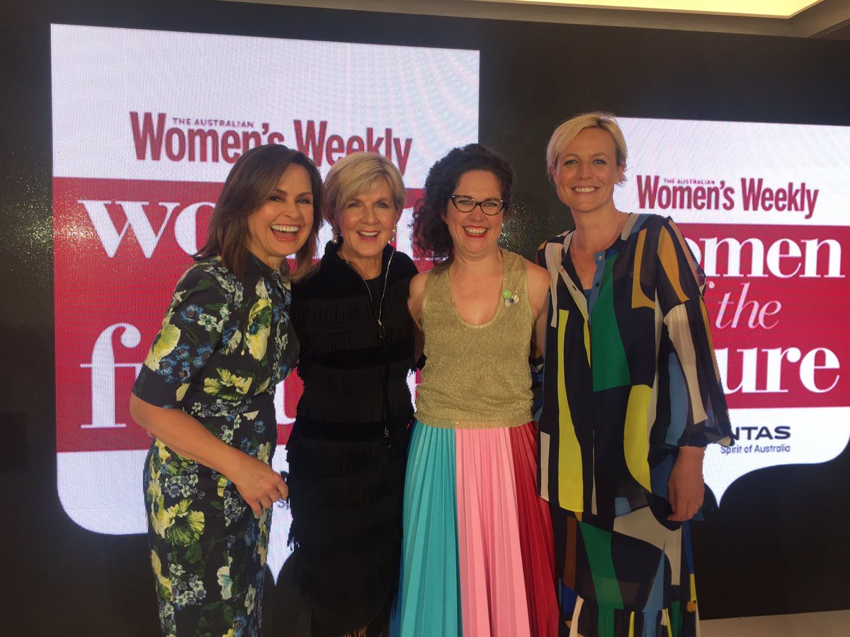 HonJulieBishop's tweet photo. Honoured to be panellist & judge Women's Weekly Women of the Future Awards & meet so many intelligent, inspiring women ๐ #AWWAwards #Sydney https://t.co/NOGQSz7kNw