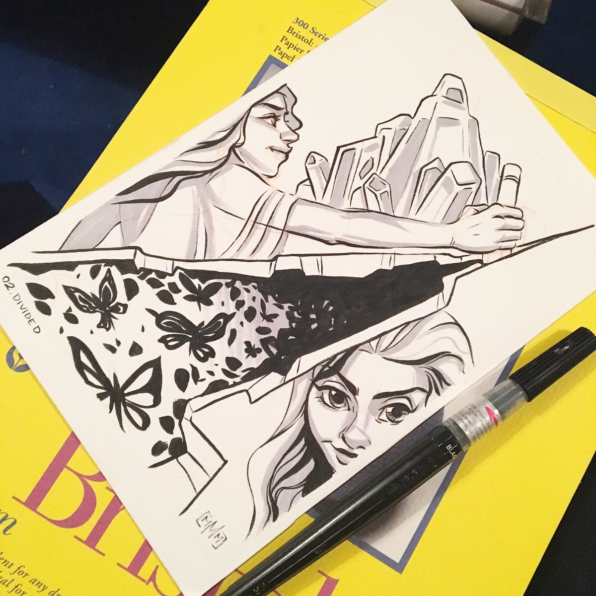 MonicaM_art's tweet photo. #InktoberDivided #inktoberday2 #divided #inktober #art #artist #illustration #comics #comicart #brushpen #drawtober2017 #monicam_art #Copics https://t.co/BKkuytZmag