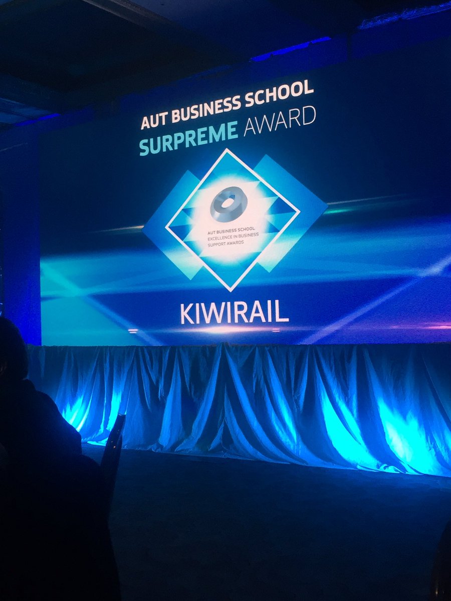 BekaClark1988's tweet photo. Kiwirail cleaned up tonight. Three awards including supreme winner #autbizawards https://t.co/69w1qeHKoN