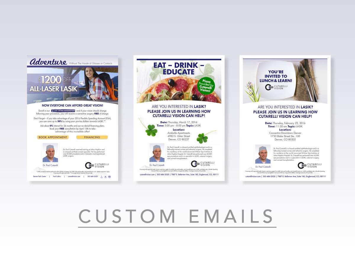 JSShallenberger's tweet photo. Custom marketing emails for Cutarelli Vision Eye Center. https://t.co/ZABwm0V6We