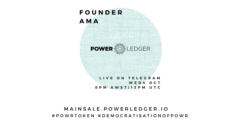 TONIGHT | final Q&amp;A with Power Ledger Founders before the sale closes, LIVE on Telegram. #ICO #POWRtoken Join here: bit.ly/2x937dH