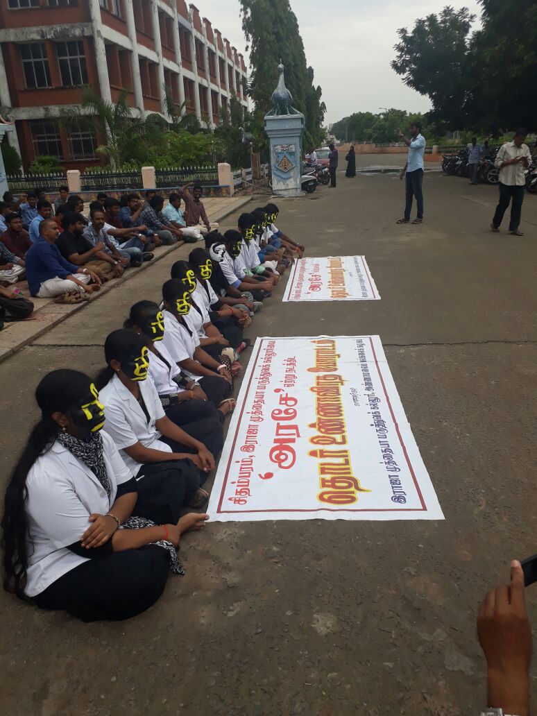 StrikeRmmc's tweet photo. Day 36 &amp; UNANSWERED:
Face Painting: "Justice?"
#RMMCStrike 
We'll stand strong till justice prevails.
Support Us!
@PMOIndia @CMOTamilNadu https://t.co/JzV7L2QMAI