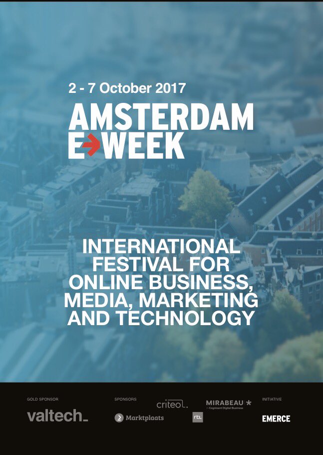 Amsterdameweek's tweet photo. Day 3 #eweek17, #TheNext Gen, #eRetailEU, Liferay Unconf, 3D Printing Content Conference and more >>https://t.co/rp1m00DKrq https://t.co/JnA0K8qK1O