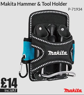 Makita P-71934 Blue Range Hammer & Hand Tool Holder Work Pouch Belt Clip 