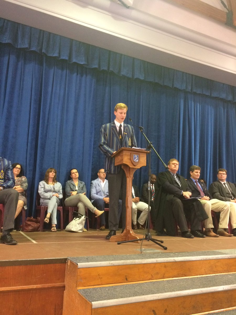 InandaSpirit's tweet photo. #FinalMatricAssembly high emotions as @MatthewBenning1 Deputy Head Boy for 2017 addresses his fellow #brothers #memories to last a lifetime https://t.co/Yc7ByesmEN